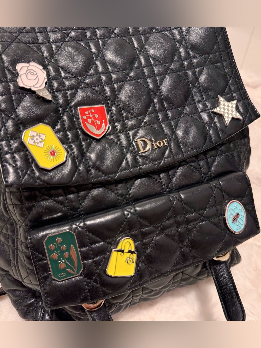 Dior Stardust Charm Medium Black Cannage Leather Backpack - Picture 3 of 9